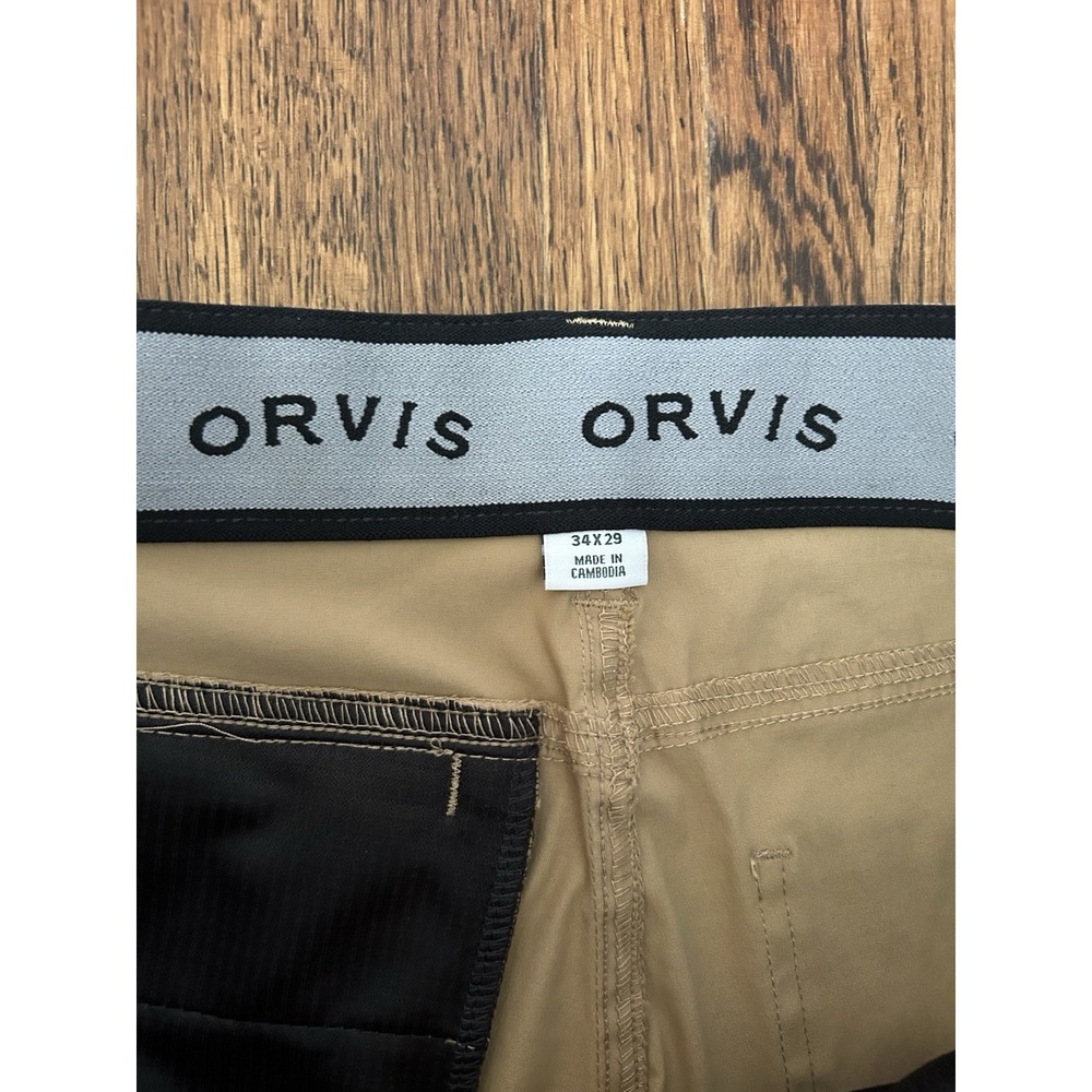 Orvis All-Weather Comfort Men's Beige Stretch Water Repellent Pants 34x29 - Picture 5 of 10